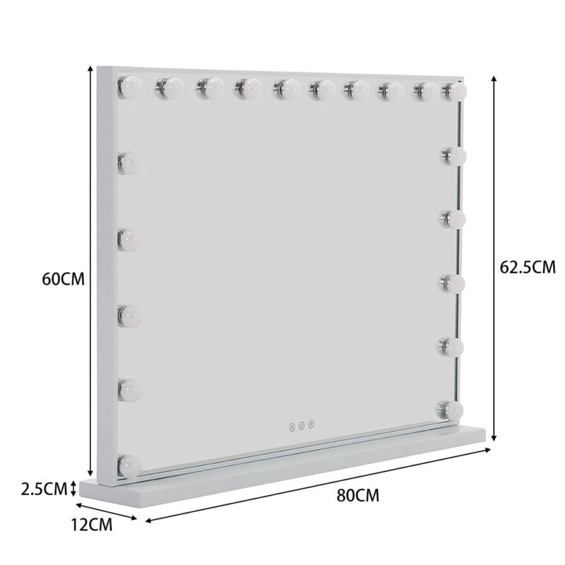 Hollywood Cosmetic Mirror LED Light MakeUp Vanity Shaving Bath Round/Rectangular