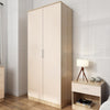 2 Door Wardrobe With Mirror High Gloss Large Storage 4 Colors Cupboard Furniture