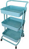 3/4 Tier Kitchen Trolley Cart With Handle Storage Rack Tray Shelf Rolling Wheels