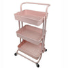 3/4 Tier Kitchen Trolley Cart With Handle Storage Rack Tray Shelf Rolling Wheels