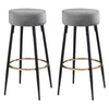 2x Velvet Padded Bar Stool Breakfast Kitchen Dinning Chair Seat w/ Gold Footrest