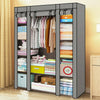 Fabric Wardrobe Bedroom Closet Clothes Hanging Rail Storage Shelves Non-Woven