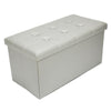 2 Seater Leather Storage Ottoman Foldable Seat Stool Bench Chest Toy Box 4 Color