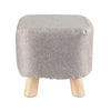 Luxury Padded Wooden Footstool Square Stool Wooden 4 Legs Living Room Bedroom UK