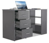 Large Computer Desk With Shelves & Drawers PC Writing Study Table Home Office