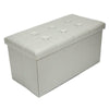 2 Seater Leather Storage Ottoman Foldable Seat Stool Bench Chest Toy Box 4 Color