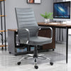 Executive Office Chair Swivel Ribbed High Back Leather Chair Computer Desk Chair