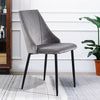 2/4/6 Modern Slope Dining Chairs Velvet Seat Metal Legs Home Kichen Chair Set UK