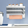 Kitchen Roll Dispenser Cling Film Tin Foil 4IN1 Wall Mounted Towel Holder Rack