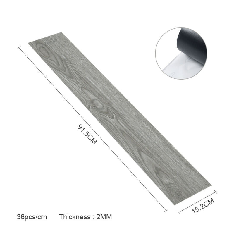 5m²/36pcx Tiles Thick Self-adhesive Luxury PVC Floor Flooring Planks Waterproof