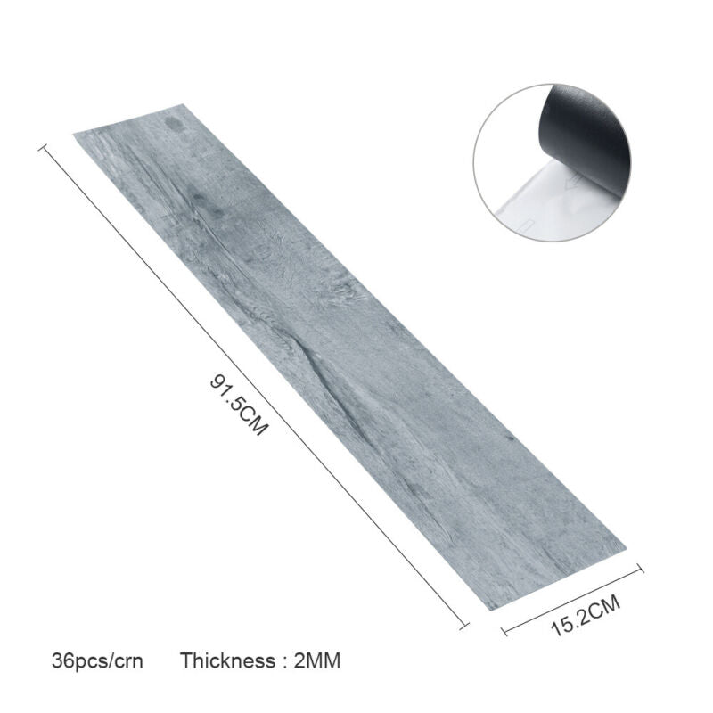 5m²/36pcx Tiles Thick Self-adhesive Luxury PVC Floor Flooring Planks Waterproof