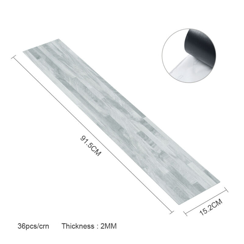 5m²/36pcx Tiles Thick Self-adhesive Luxury PVC Floor Flooring Planks Waterproof