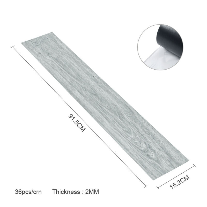 5m²/36pcx Tiles Thick Self-adhesive Luxury PVC Floor Flooring Planks Waterproof
