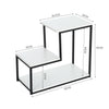 3 Tiers Sofa End Side Coffee Table Bedside Table Night Stand Lamp Marble Effect