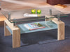 Glass Coffee Table With Storage Modern Living Room Furniture Tea Coffee Table