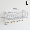 Wall Mounted Shelf Wire Rack Storage With Hooks Basket Key Hanging Hanger UK