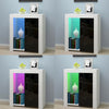 Modern Sideboard Cabinet Cupboard High Gloss 1 2 Doors Storage with LED Light