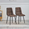 Set of 2 Faux Leather/Suede Dining Chairs Metal Legs Reception Restaurant Chair