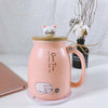 420ML Cat Kitten Ceramic Coffee Mug Tea Milk Water Cup Handle Lid Birthday Gift