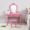 Girls Dressing Table w/ Mirror Stool Drawer Little Vanity Table Set Children UK