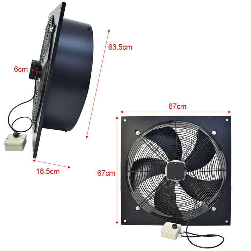 Industrial Ventilation Extractor Exhaust Commercial Air Blower Plate Fan Garage