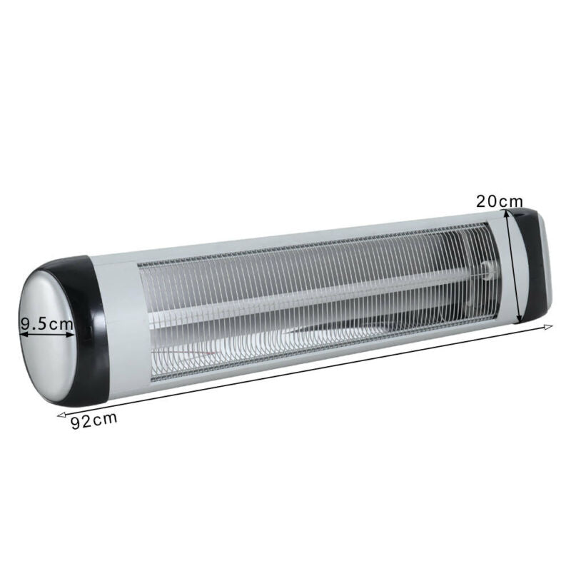 Aluminium Wall Mount Patio Heater Ajustable Power Infrared Outside Garden Warmer