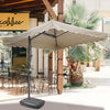 Garden Parasol Banana Cantilever Umbrella Crank Sun Shade Patio Outdoor W/ Base