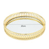 Vintage Golden Round Mirror Glass Candle Tray Plate Vanity Table Perfume Display