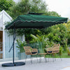 Garden Parasol Banana Cantilever Umbrella Crank Sun Shade Patio Outdoor W/ Base