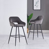 2X Bar Stools Velvet Bar Chairs Metal Legs Breakfast Bar Pub Chair Kitchen Home