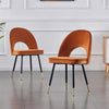 1/2/4X Dining Chairs Velvet Padded Seat Metal Legs Kitchen Chair Home Office Set