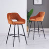 2X Bar Stools Velvet Bar Chairs Metal Legs Breakfast Bar Pub Chair Kitchen Home