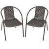 Outdoor Patio Furniture Unit Garden Stacking Chairs 2/4/6 Seat Chairs Set Brown