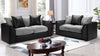 Jumbo Cord Sofa Suite Set 3+2 Seater Couch Grey & Black With Cushions