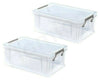 10 L LITER CLEAR PLASTIC STORAGE BOXES WITH LID STACKABLE STACKING CLIP LOCK LID
