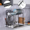 Kitchen Bowl Rack Shelf Dish Drying Rack Over The Sink Stainless Steel Bowl Dish