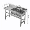 Kitchen SINK Commercial Catering 2/3 Bowl Workbench Prep Table Sink Basin Kit UK