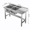 Kitchen SINK Commercial Catering 2/3 Bowl Workbench Prep Table Sink Basin Kit UK