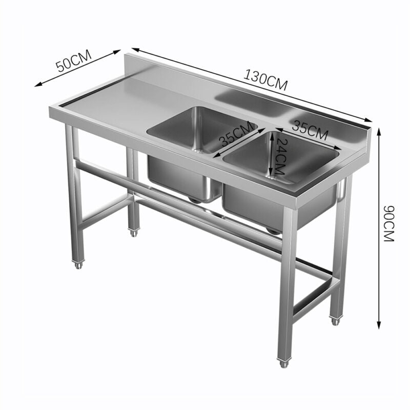 Stainless Steel Catering Sink Kitchen 2/3 Bowl Drainer Unit Tap Wash Platform UK