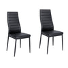 Black Tempered Glass Dining Table & 2/4/6 Faux Leather Chairs Set Home Furniture