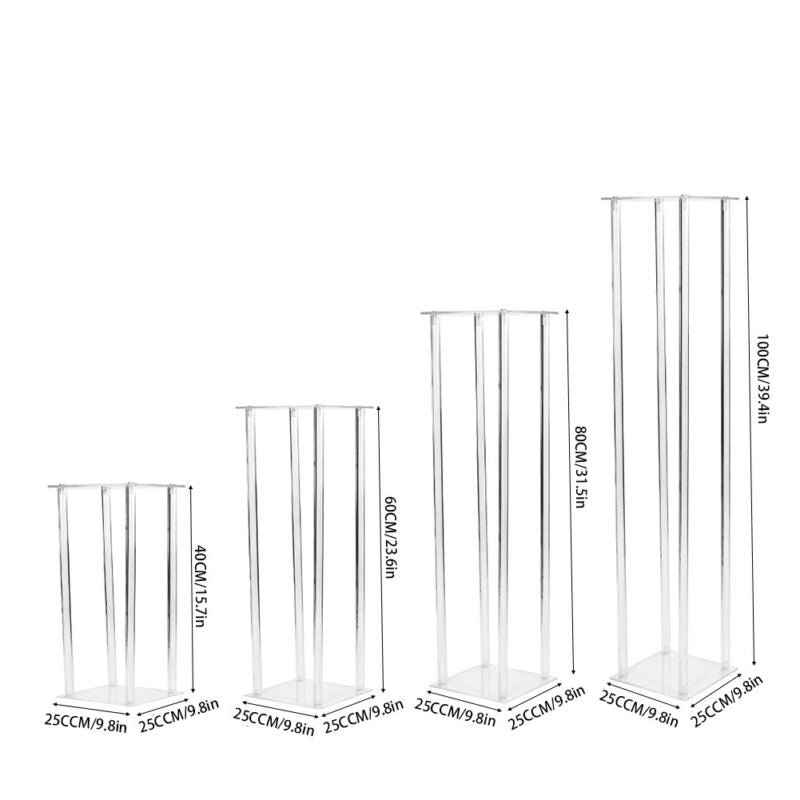 Metal Flower Rack Wedding Party Art Geometric Column Vases Stand Top Props Decor