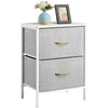 Fabric Chest of Drawers Storage Cabinet Unit Metal Frame Bedside End Table Gray