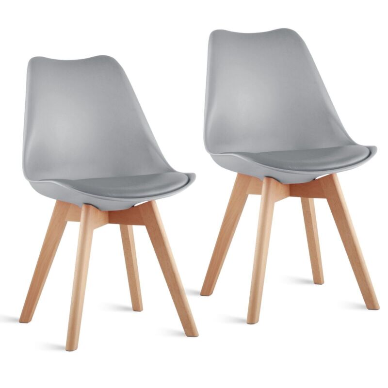 Dining Table and Chairs 4 6 Set Wooden legs Retro dining Room Chair Grey Kitchen