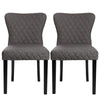 High Back Knocker Ring 2/4X Dining Chair Fabric/PU Leather Buttoned Side Chairs