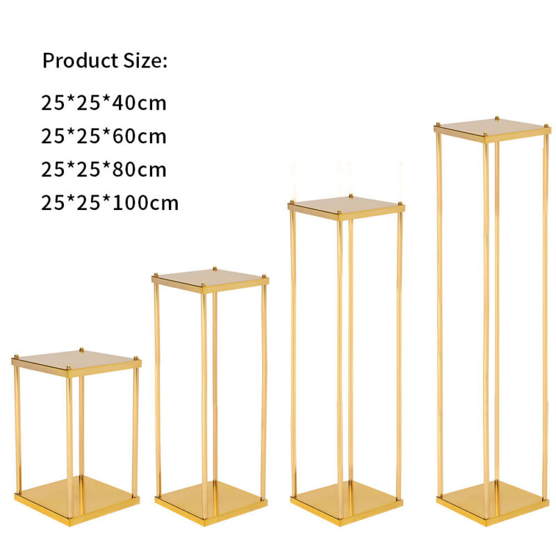 Metal Flower Rack Wedding Party Art Geometric Column Vases Stand Top Props Decor