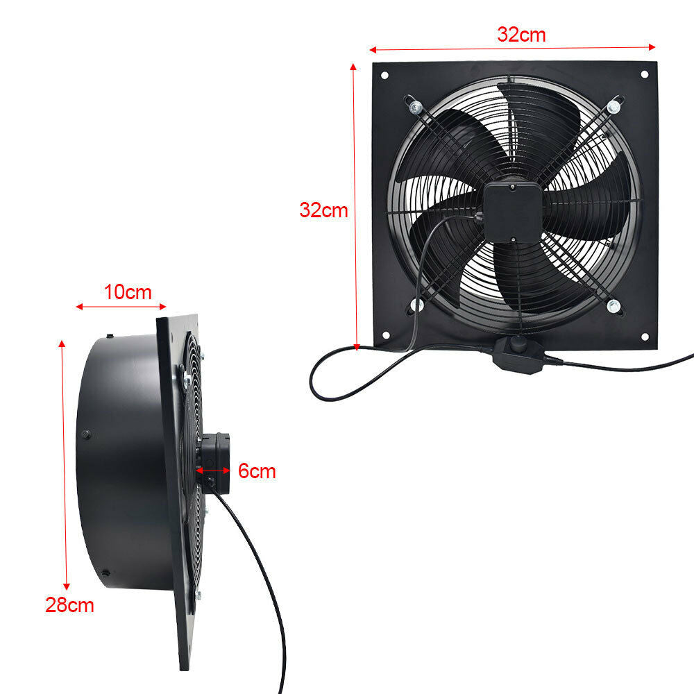 Industrial Ventilation Extractor Metal Plate Axial Exhaust Fan 8-24'' Air Blower