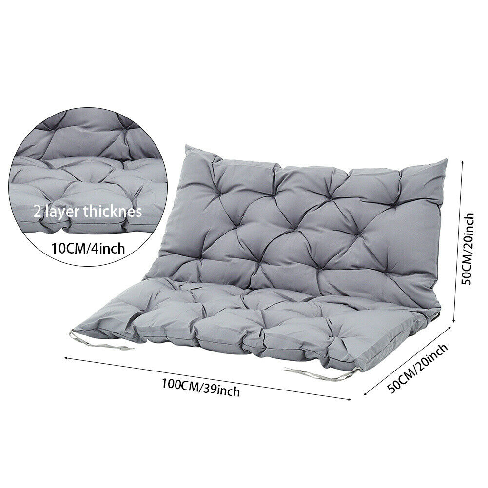 Outdoor Bench Cushion 2-3 Seater Hanging Swing Chair Garden Backrest Bench Mat