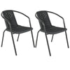 120cm Garden Dining Table Folding/Rattan Bistro Chair for Patio Balcony Backyard