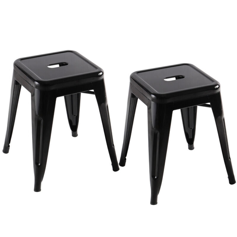 SOLID WOOD TOP SQUARE METAL DINING TABLE WITH 2/4 CHAIRS STOOL INDUSTRIAL STYLE