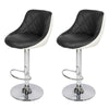 2x Bar Stools Set Leather Swivel Gas Lift Rest Chairs Kitchen Breakfast Cafe Pub